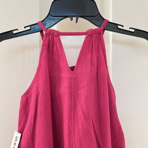 Old Navy Pink Magenta Tulip Front Hem Swing Halter Dress Girls Size 3T NWT - Picture 10 of 11